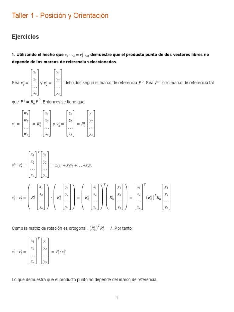 Matrices de Rotación y Transformación | PDF | Espacio vectorial | Base ...
