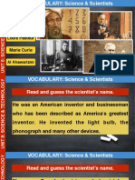 Scientists Thomas Edison, Marie Curie, Al Khawarizmi & Louis Pasteur