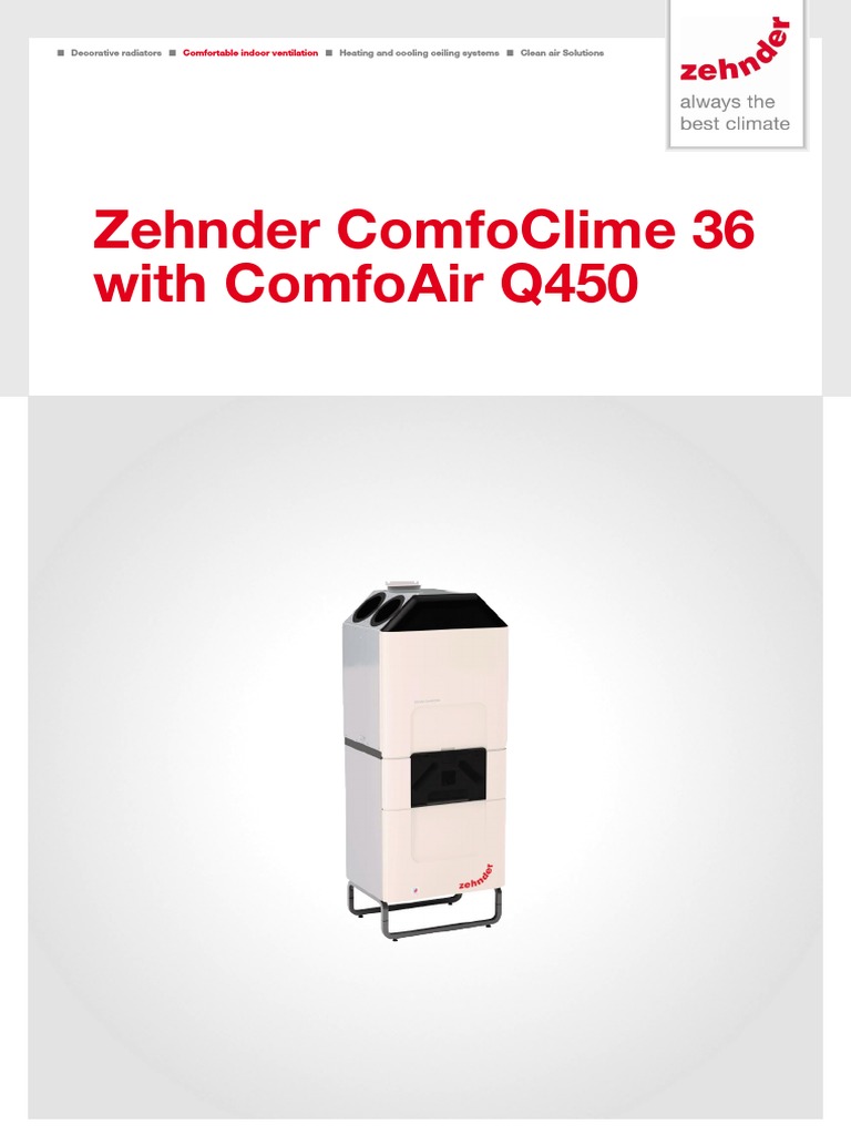 Zehnder ComfoClime 36 & Q450 Overview | PDF | Duct (Flow) | Building ...