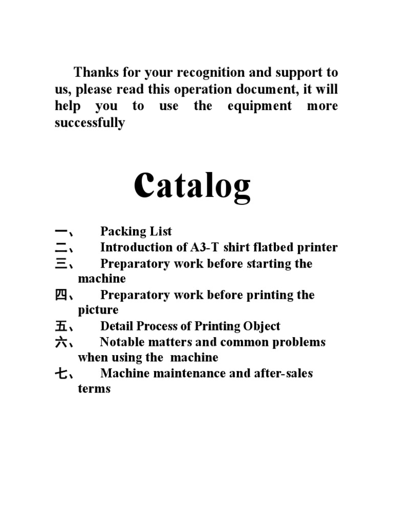A3 DTG Printer Operation Guide | PDF | Printer (Computing) | T Shirt