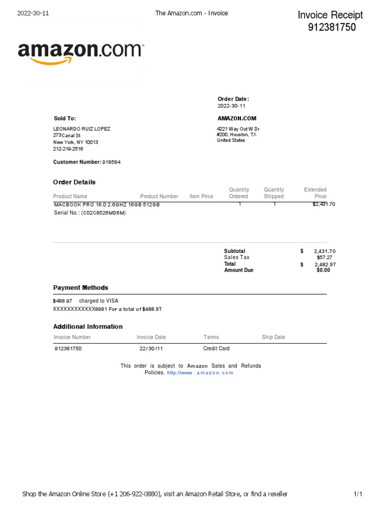 Amazon usa pdf pdf receipt banking technology