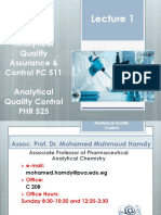 Analytical Quality Control Fundamentals