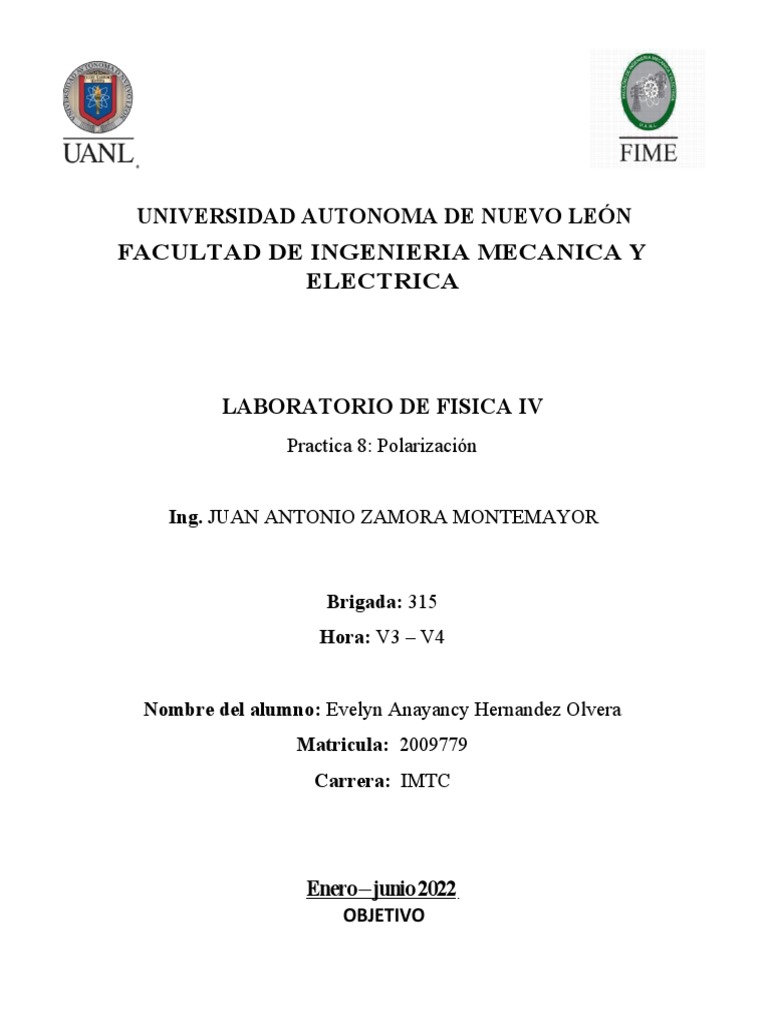 Practica 8 Fisica 4 | PDF | Polarización (ondas) | Ligero