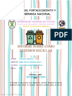 Informe Sobre El Reciclaje - Parcial Medio Ciclo