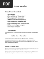 Lesson Planning (EXTENSION)