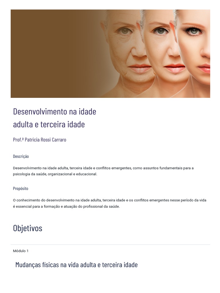 Desenvolvimento na Idade Adulta e Idosos | PDF | Pensamento | Terceira ...