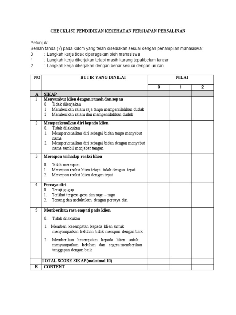 Checklist Persiapan Persalinan PDF