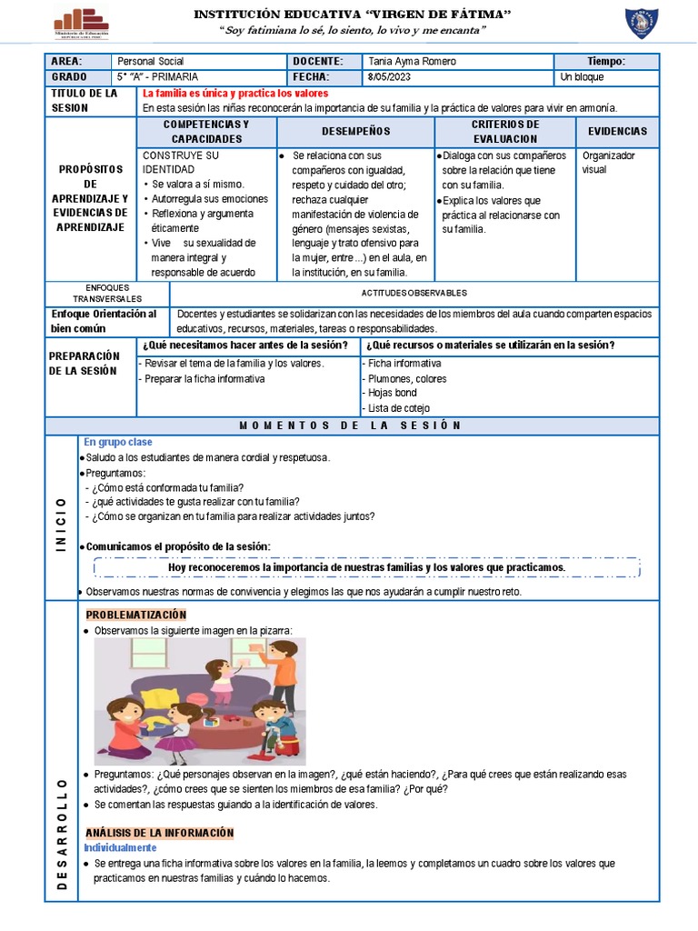 Valores familiares en la educación primaria | PDF | Familia | Aprendizaje