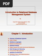 Introduction To Relational Database Management System: Sugandha Singh Hooda (Reader, CSE) +91-9717457888