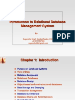 Introduction To Relational Database Management System: Sugandha Singh Hooda (Reader, CSE) +91-9717457888