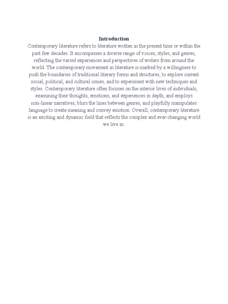 Contemporary Pdf Genre