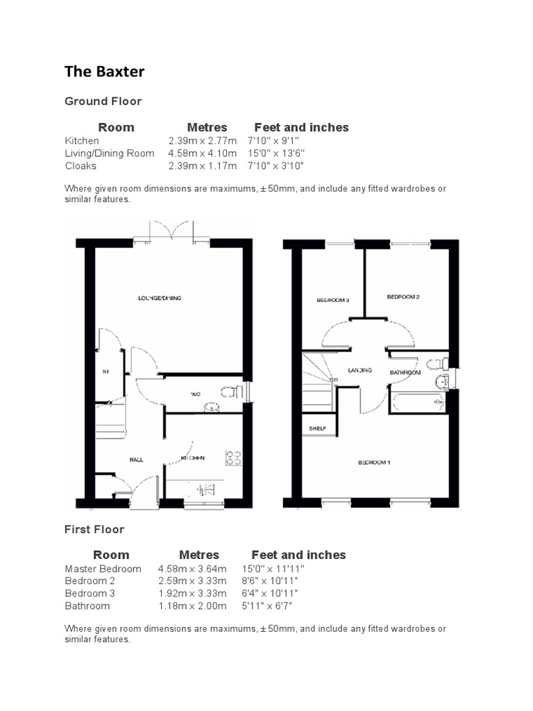 Floor Plan - 3 BR The Baxter Pentland Green Taylor Wimpey | PDF