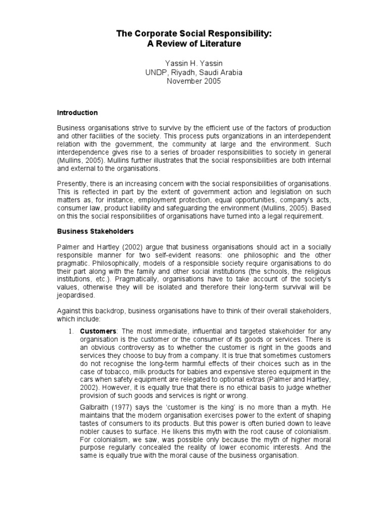 Corporate Social Responsibility Overview | PDF | Externality ...