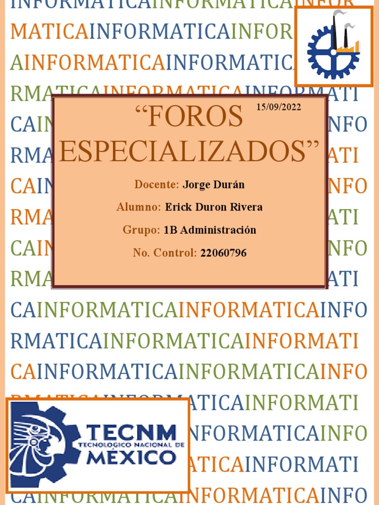 Clasificación de Foros Especializados | PDF | Foro de Internet | Red ...