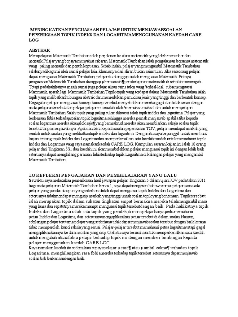 Contoh Kajian Tindakan 1 | PDF