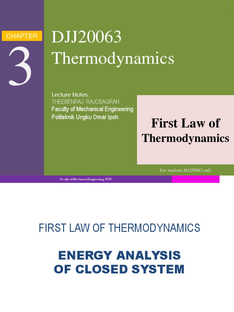 First Law of Thermodynamics Overview | PDF | Heat | Thermodynamics