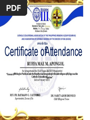 Certificate of Attendance