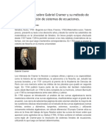 Investigación Sobre Gabriel Cramer y Su Método de Resolución de Sistemas de Ecuaciones