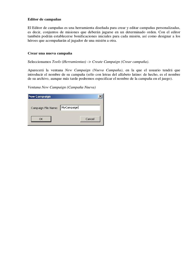 HOMM5 Users Campaign Editor | PDF | Ventana (informática)