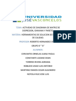 Actividad de Ventajas y Desventajas de Matriz Dispersion, Ishikawa y Pareto.