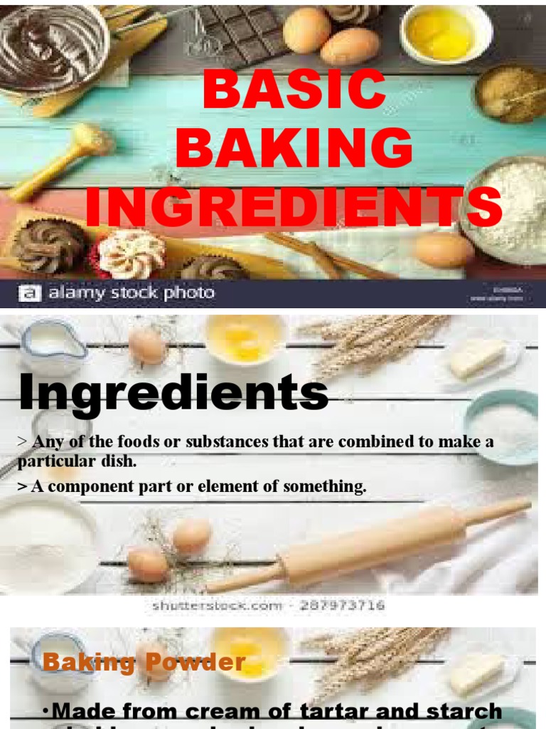 Basic Baking Ingredients PDF Flour Baking Powder