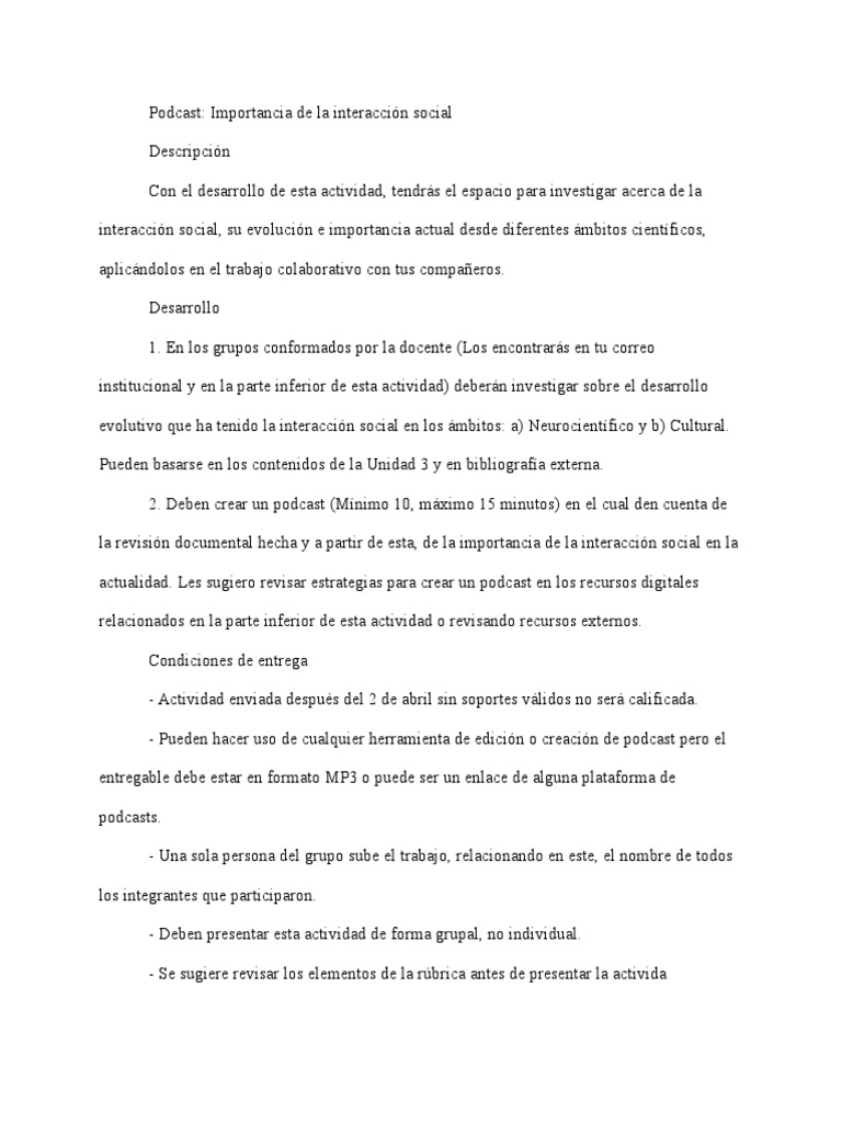 Importancia de la Interacción Social | PDF