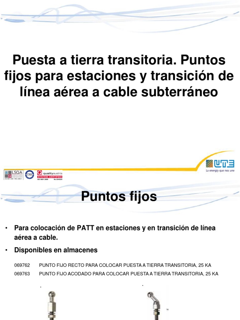 6 Puesta A Tierra Transitoria Transición de Línea Aérea A Cable