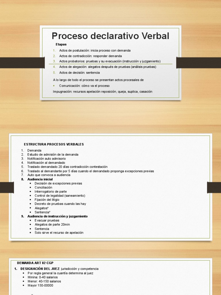 Proceso Declarativo Verbal: Etapas y Requisitos | PDF | Mandato