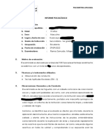 Informe psicológico de estudiante con bajo rendimiento académico