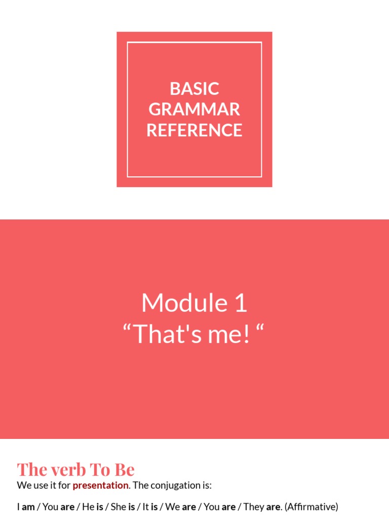 Basic Grammar Reference | PDF