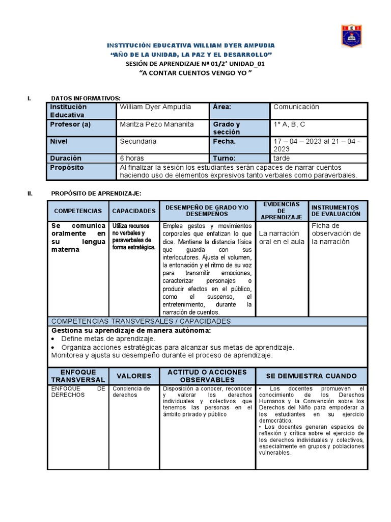 Sesion #1 - Comunicacion - 2° Unidad - Semana Del 17 de Abril Al 21 de ...