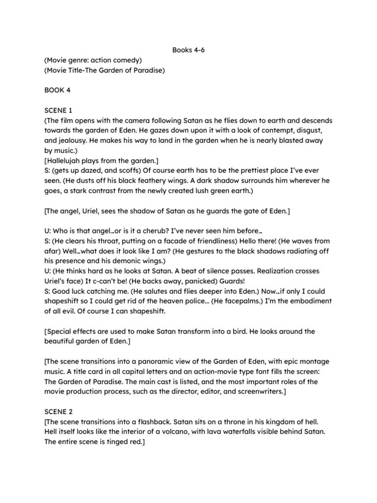 The Garden of Paradise Script | PDF