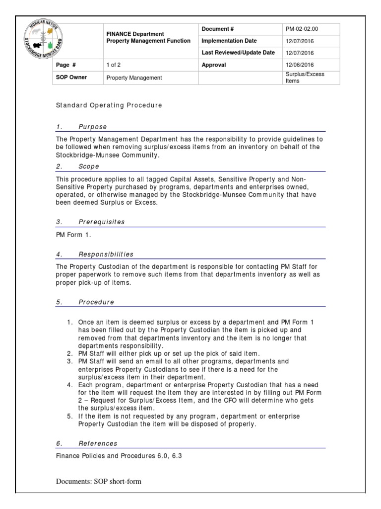 Standard Operating Procedure Template | PDF | Inventory | Business