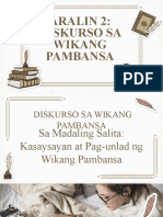 Aralin 2: Diskurso Sa Wikang Pambansa