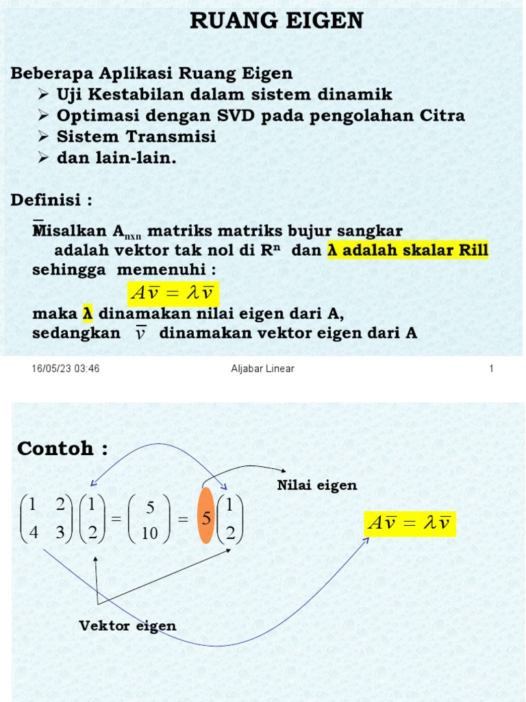 Nilai dan Vektor Eigen dalam Aljabar Linear | PDF