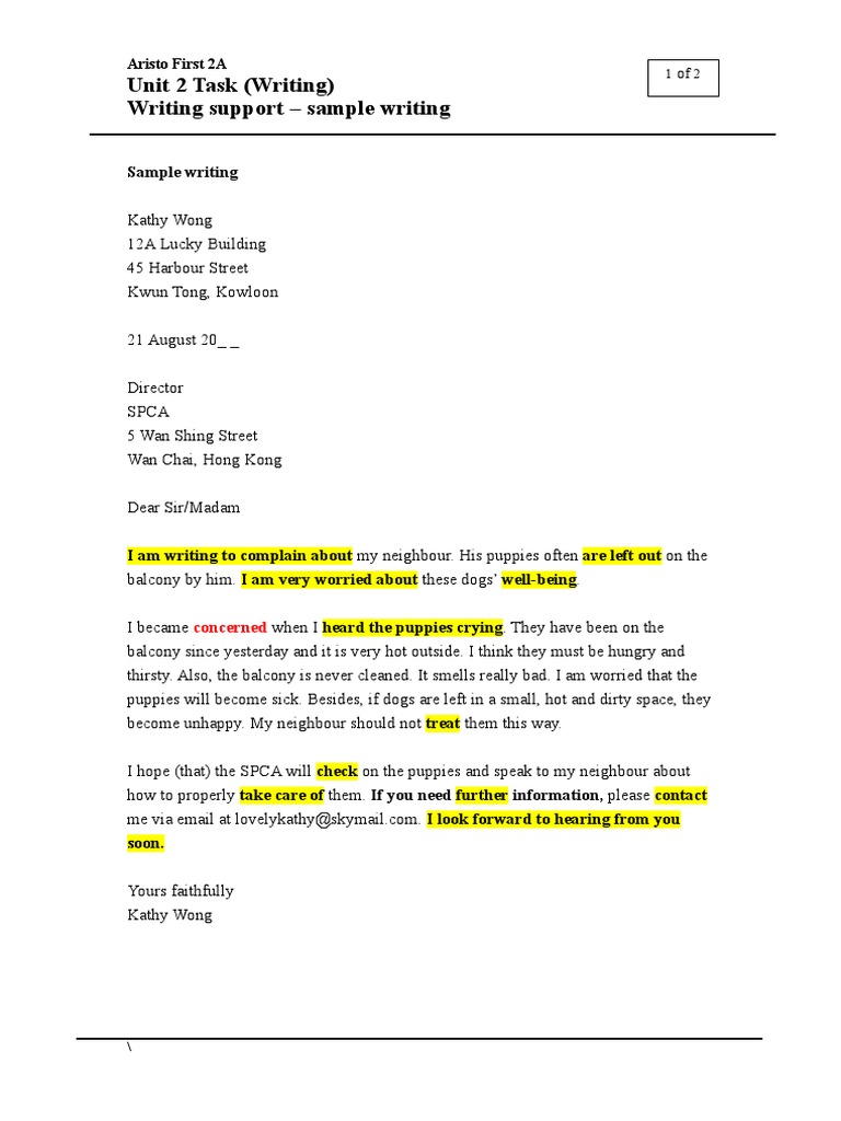 Complaint About Neighbor's Puppies | PDF