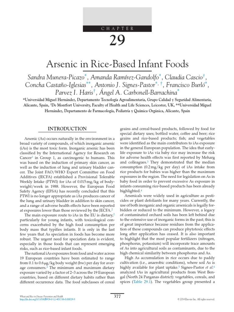 Arsenic in RiceBased infant foods PDF