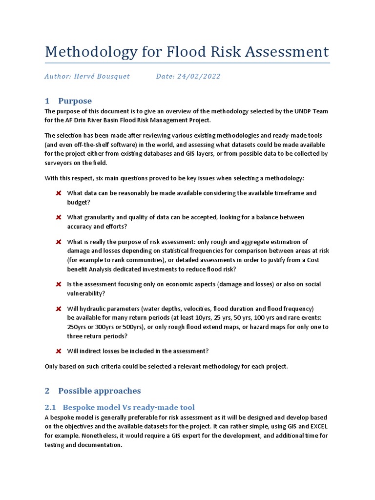 Flood Risk Assessment Methodology Guide | PDF