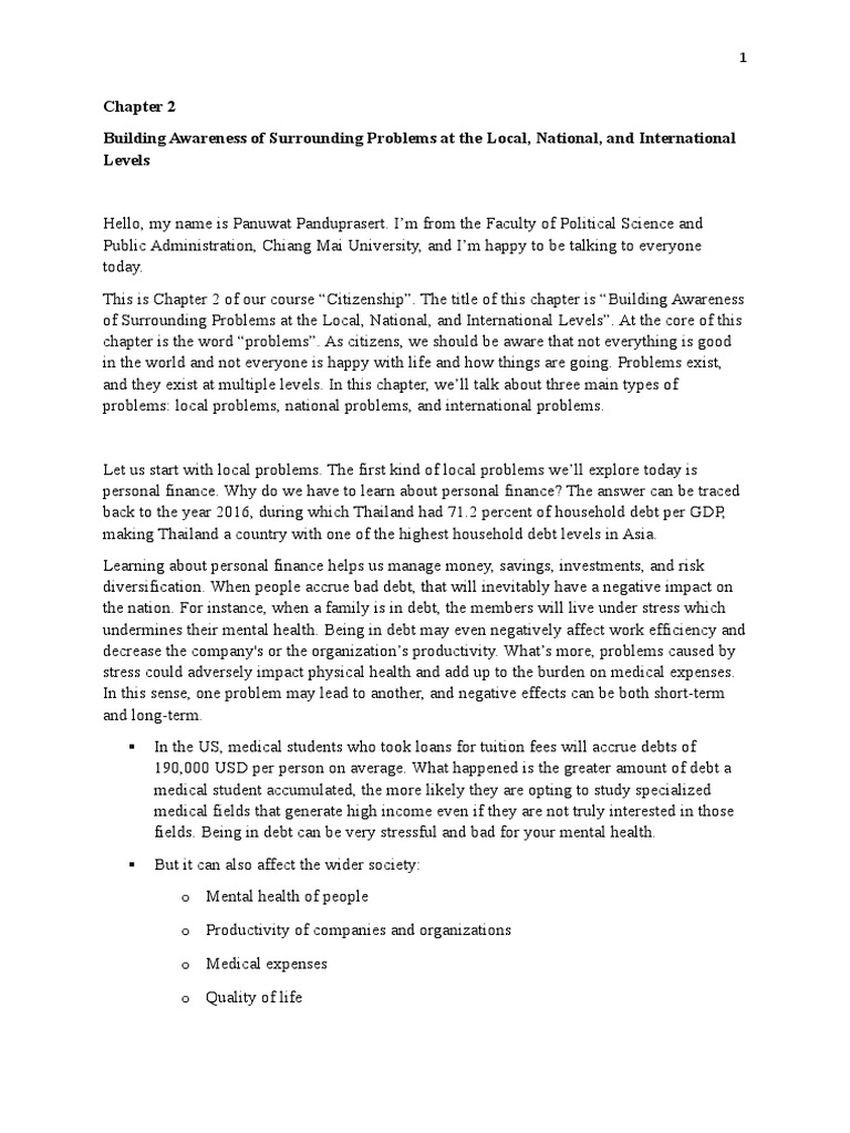 Awareness of Local to Global Problems | PDF | Poverty | Poverty ...