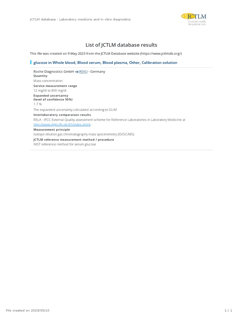 JCTLM DB Search Results | PDF