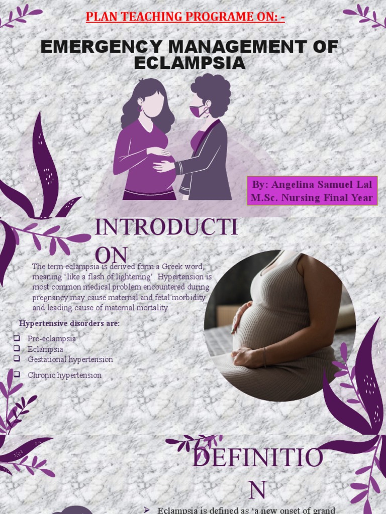 Emergency Managment of Eclampsia PDF Childbirth Medicine