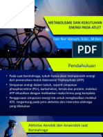 Metabolisme Dan Kebutuhan Energi Pada Atlet: Faiz Nur Hanum, S.GZ., M.Kes