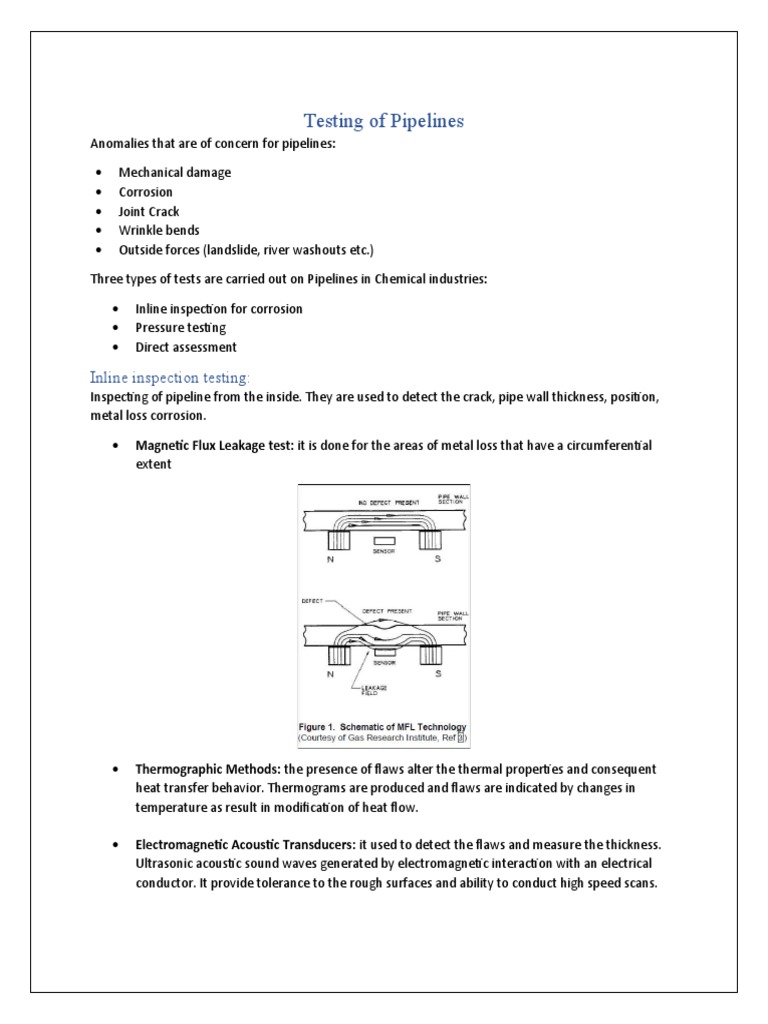 Pipeline Integrity Testing Methods | PDF