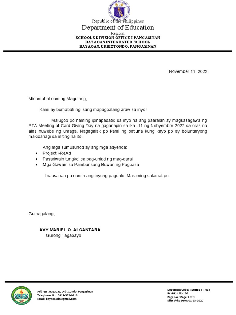 LETTER INVITATION For A Meeting Page 2 | PDF