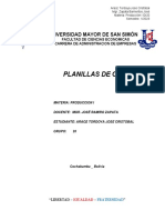 Planillas de Control Produccion I - Araoz