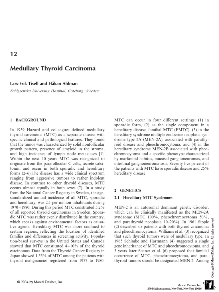 Medullary Thyroid Carcinoma | PDF | Metastasis | Thyroid