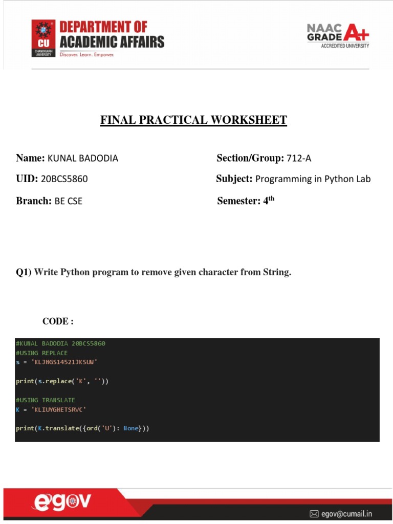 Final Practical Exam Python Que 2 | PDF