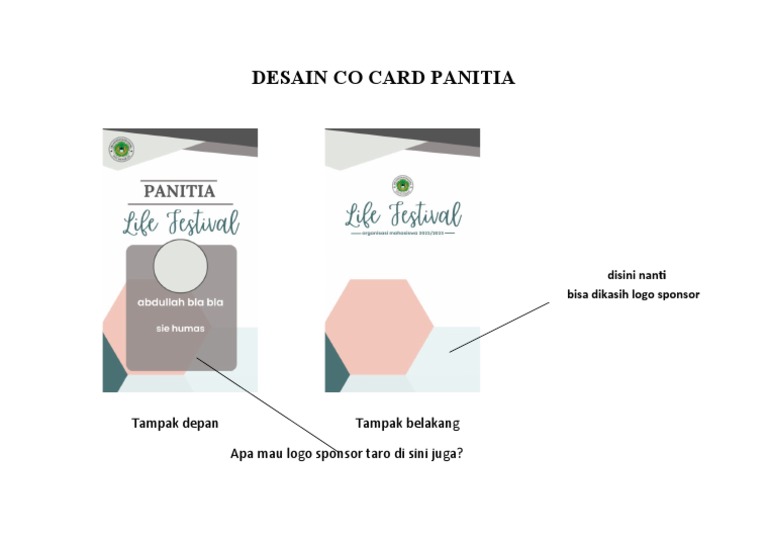 Desain Co Card Panitia Kreatif | PDF