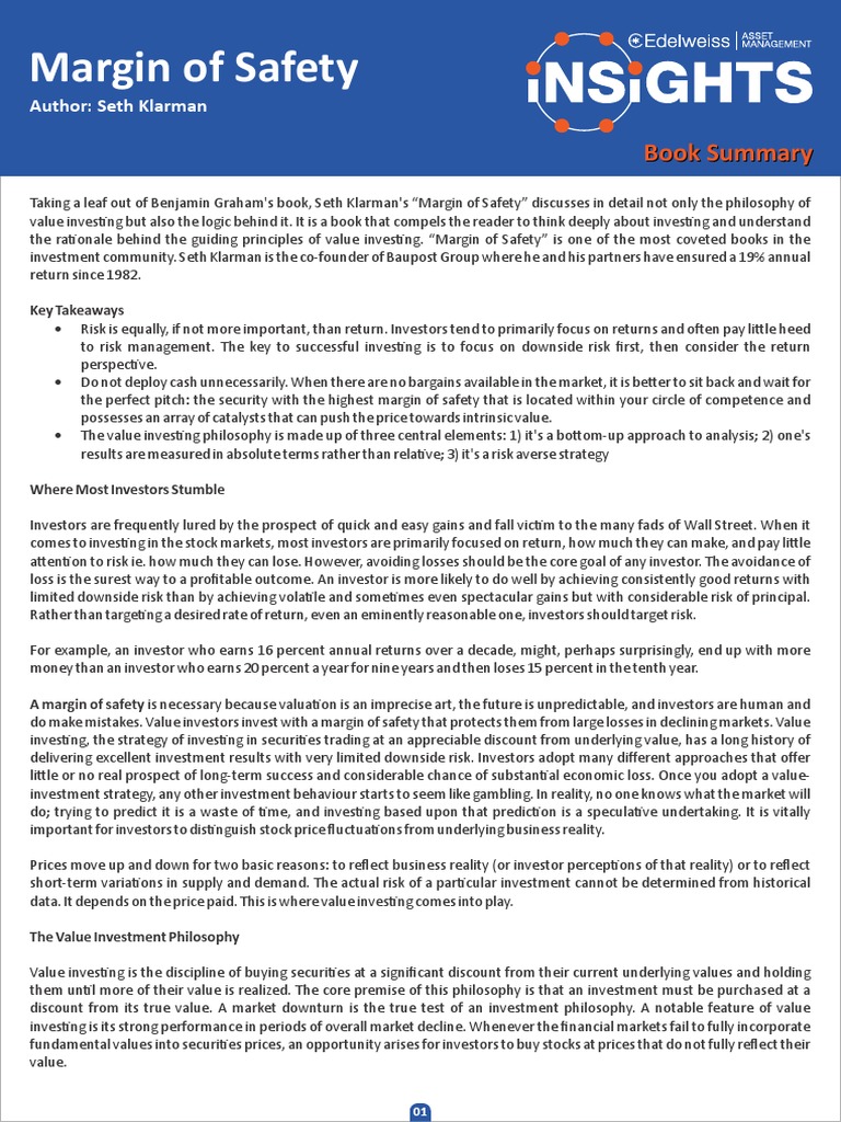 Margin of Safety | PDF | Investing | Market Liquidity
