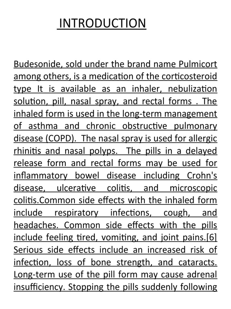 Budesonide: Uses and Side Effects | PDF | Medicine | Products Of ...